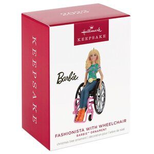 New! Barbie Wheelchair Doll Hallmark Keepsake Christmas Ornament 2023 Mattel Toy